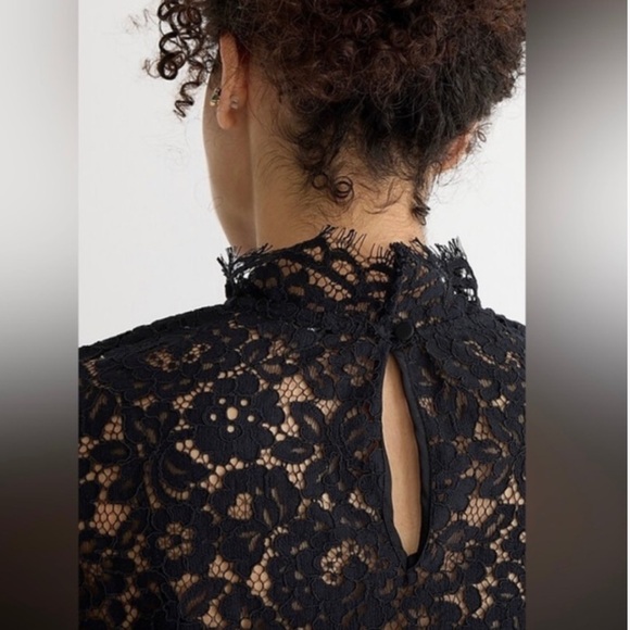 NWT J.Crew Scalloped lace mockneck top - Picture 3 of 12